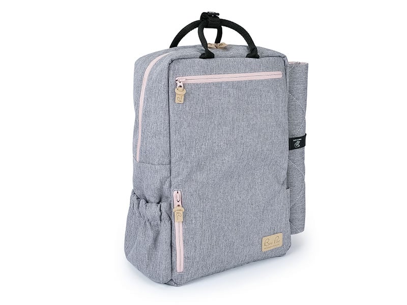 Wickelrucksack in grau und rosa