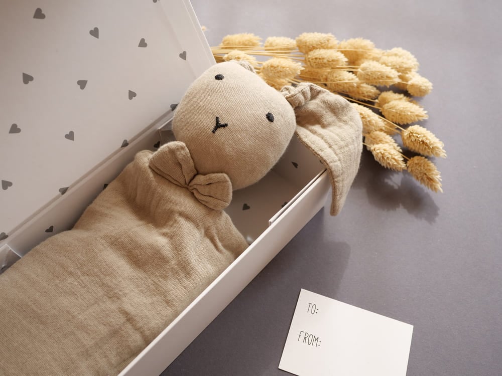Babygeschenk Schmusetuch Beige