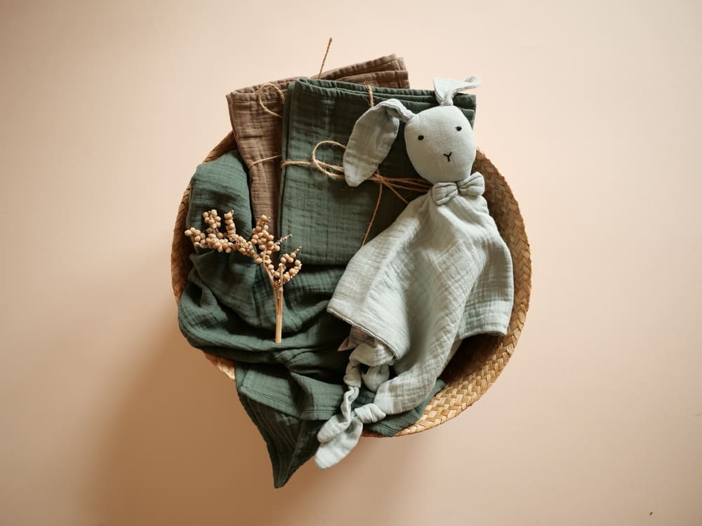 Babyausstattung Grün Musselintücher
