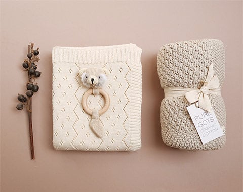 Babydecken aus GOTS Baumolle