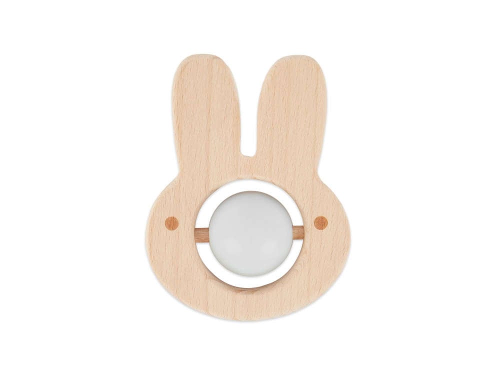 Beißring Zahnungshilfe Hase Grau Braun