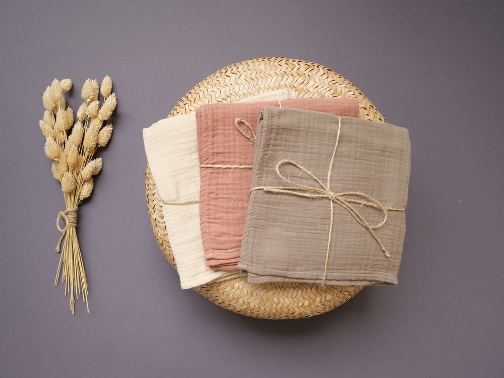 Dreierpack Musselintücher 50 cm