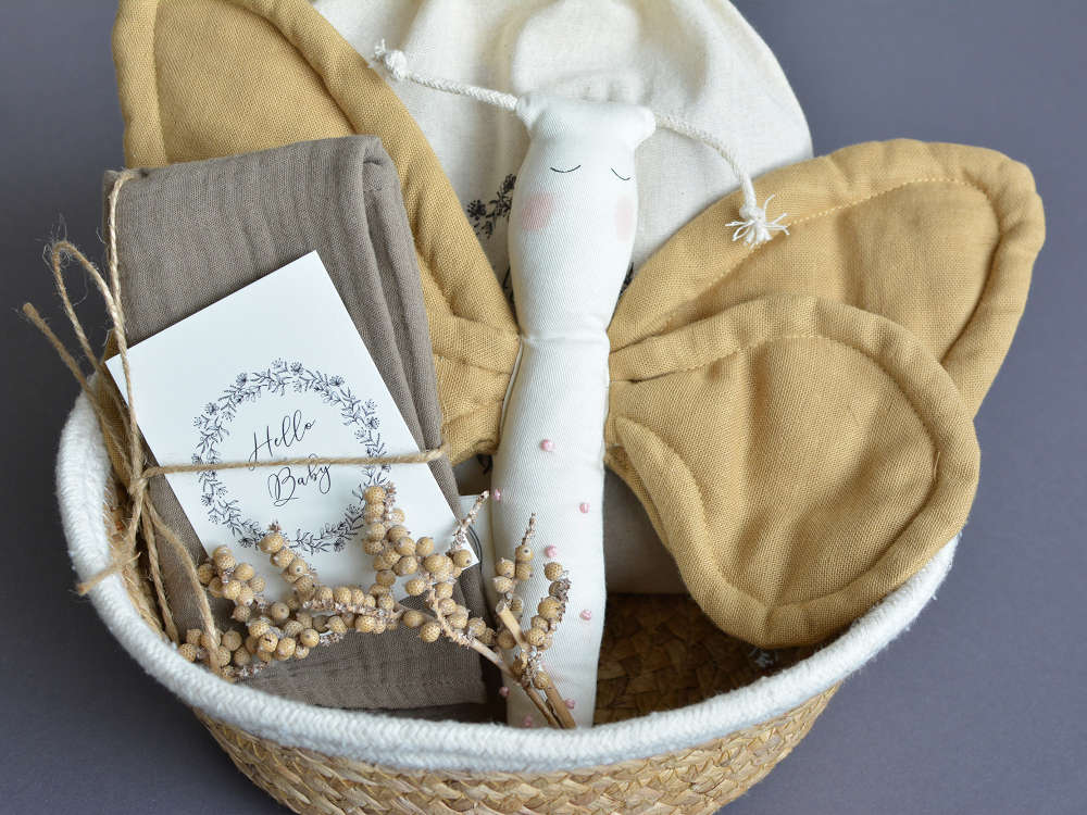 Bio Babygeschenk Schmetterling Honey Baumwolle