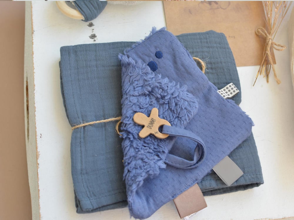 Minischmusetuch blau Schnullerhalter