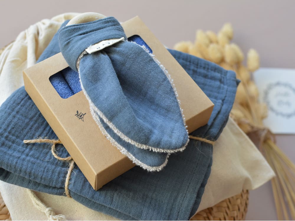 Edles Geburtsgeschenk Blau Beißring günstig