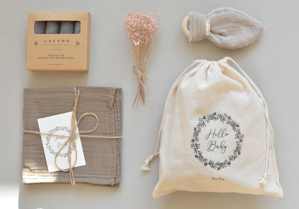 Geschenk zur Geburt Unisex Braun Beige